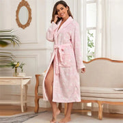 Love-print microfiber sleepwear robe by Maanga