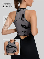 Sweat-wicking seamless crop tank for yoga and Pilates