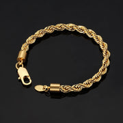 6mm Twist Rope Bracelet showing thick twisted rope chain detail