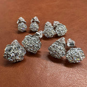 Maanga unisex moissanite stud earrings with romantic flower cluster shape
