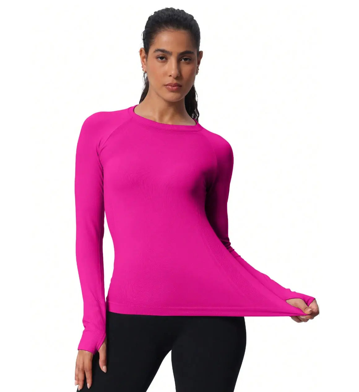 Women's Seamless Long Sleeve Workout Top — Quick-Dry Yoga & Gym Shirt