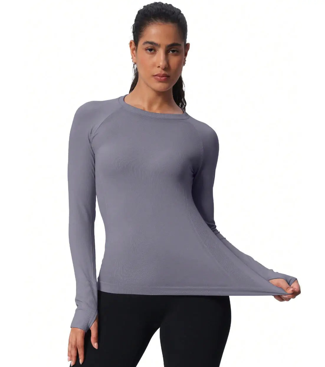 Women's Seamless Long Sleeve Workout Top — Quick-Dry Yoga & Gym Shirt
