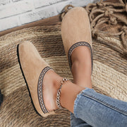 Bohemian plaid slip-on home slippers with plush velvet feel