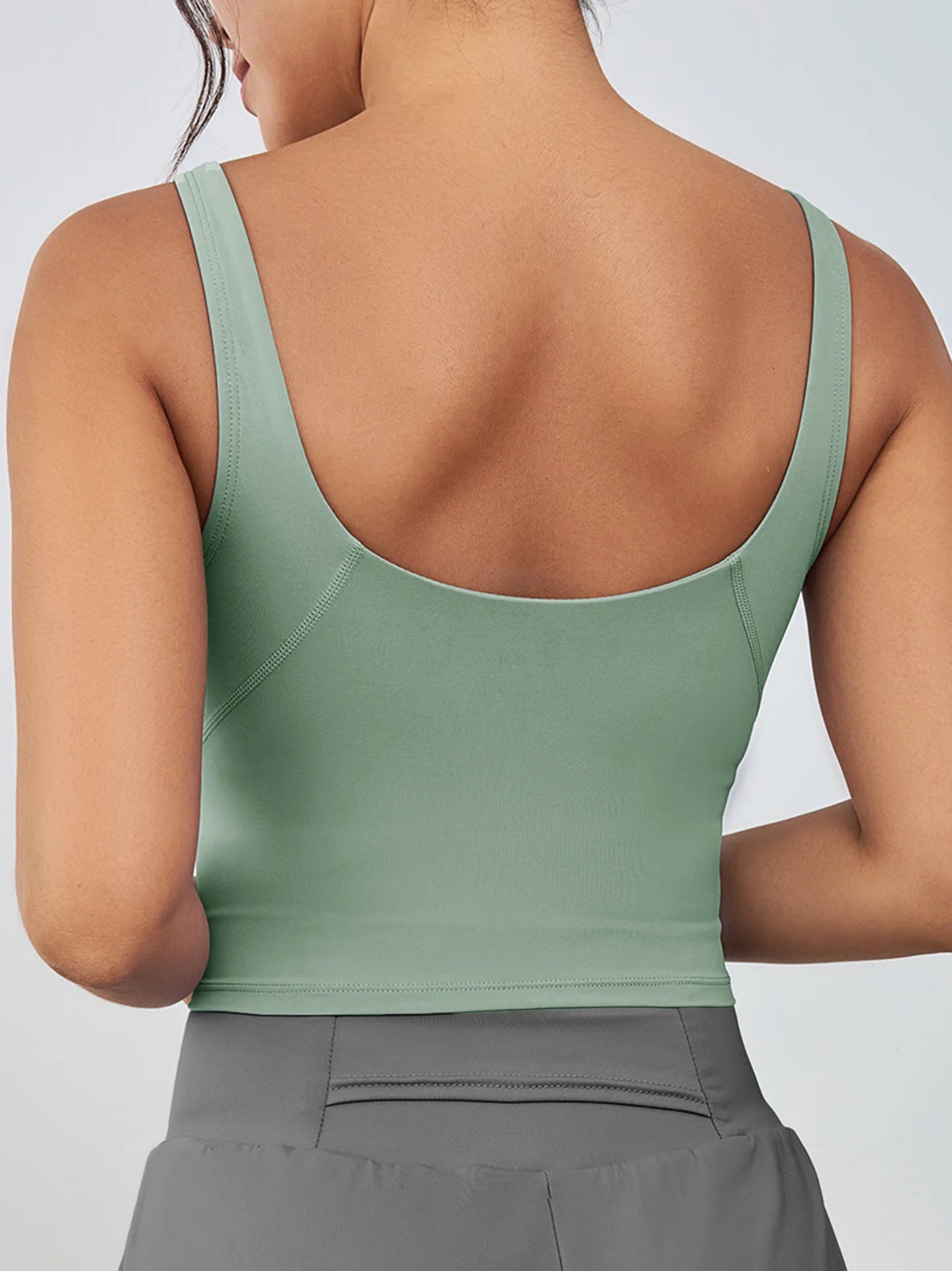 Women's Breathable High Support Yoga Sports Bra With Removable Chest Pads Lightweight Sleeveless Tank Tops for Workout Running