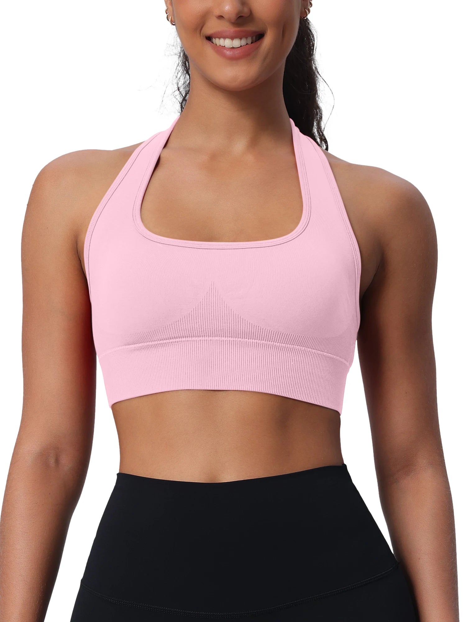 Seamless High Support Yoga Sports Bra with Removable Pads