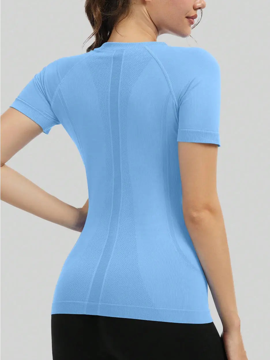 Workout Shirts for Women, Workout Tops for Women, Yoga Short Sleeve Shirts Soft Seamless Gym Shirts
