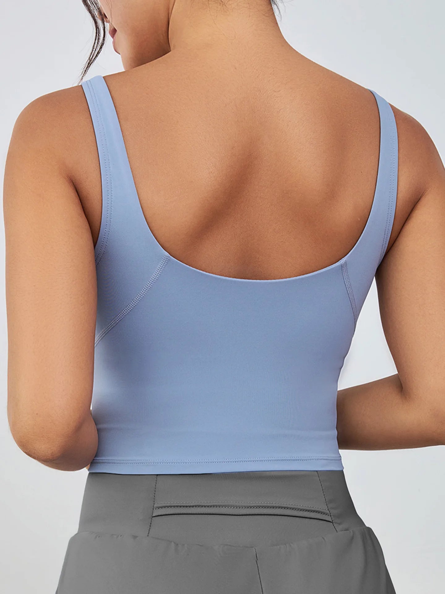 Women's Breathable High Support Yoga Sports Bra With Removable Chest Pads Lightweight Sleeveless Tank Tops for Workout Running