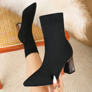 Maanga knit sock boots featuring a pointed toe