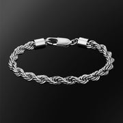 Silver Twist Rope Bracelet with 6mm chunky twisted design