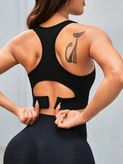 Sleeveless seamless crop fit sport bra tank