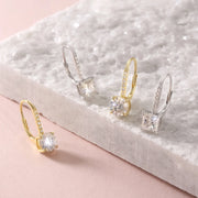 Maanga sterling silver Moissanite Earrings with polished gold finish