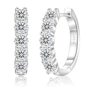 White gold 15mm 2.0ctw moissanite hoop huggie earrings