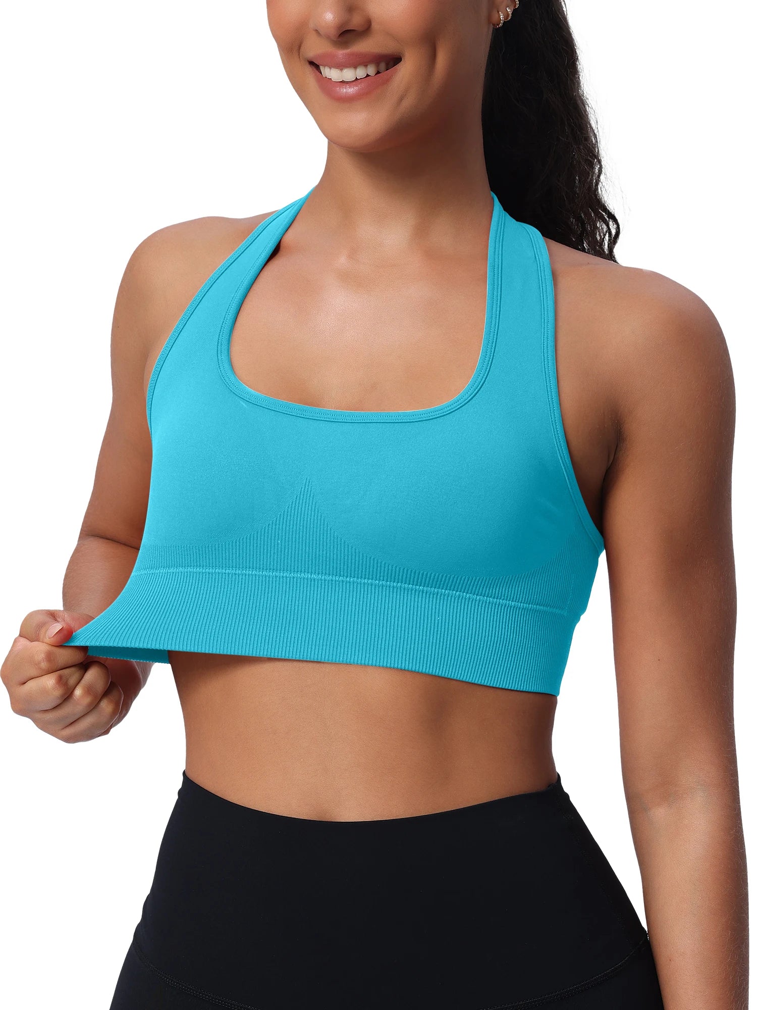 Seamless High Support Yoga Sports Bra with Removable Pads