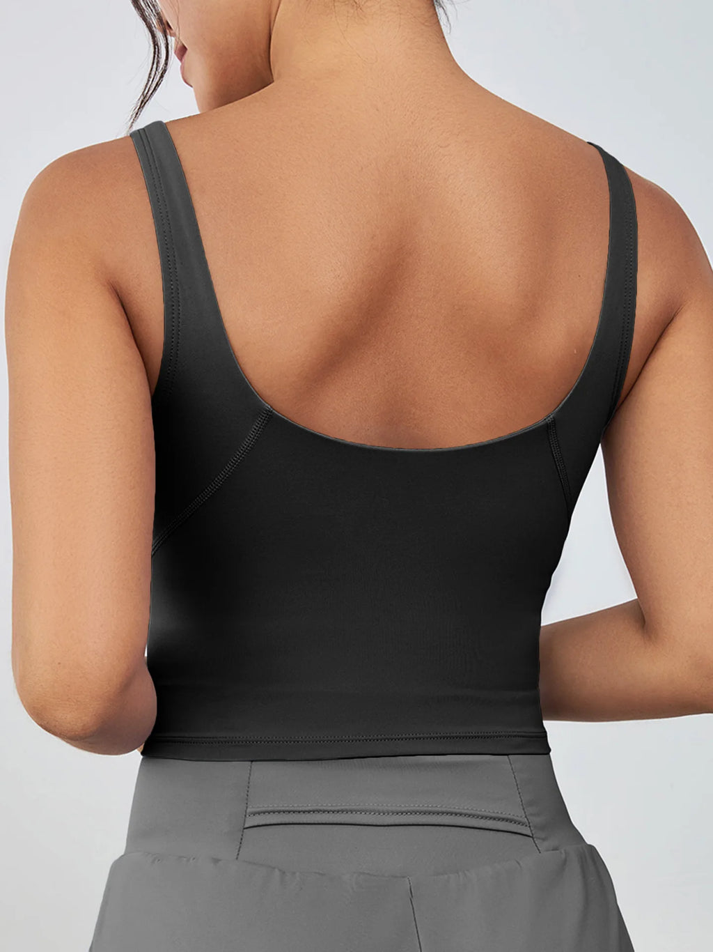 Women's Breathable High Support Yoga Sports Bra With Removable Chest Pads Lightweight Sleeveless Tank Tops for Workout Running
