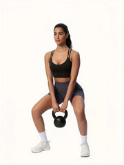 Strappy sports bra in stretchy polyamide elastane blend