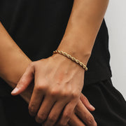 Chunky twisted rope bracelet with durable stainless steel core