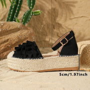 Maanga platform sandals with anti-slip rubber outsole and round toe