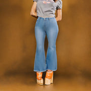 Plus Size Flare Jeans up to 4XL in soft polyester cotton blend