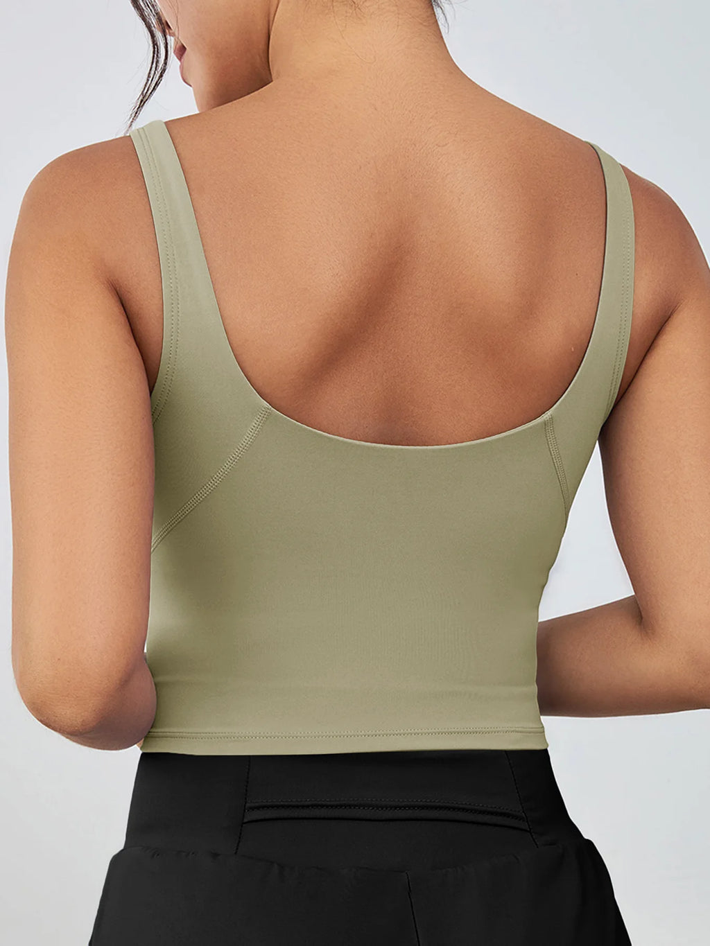 Women's Breathable High Support Yoga Sports Bra With Removable Chest Pads Lightweight Sleeveless Tank Tops for Workout Running