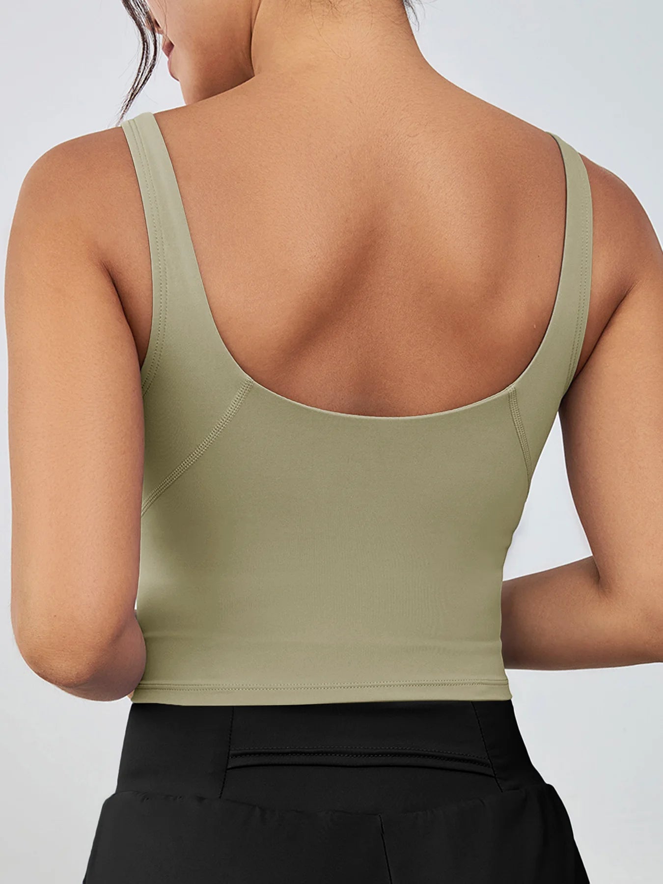 Women's Breathable High Support Yoga Sports Bra With Removable Chest Pads Lightweight Sleeveless Tank Tops for Workout Running