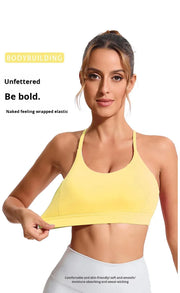 Maanga Y-line crisscross back sports bra for running and yoga
