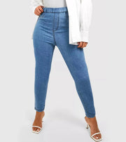 Full-length skinny pencil jeans tapering neatly to the ankle