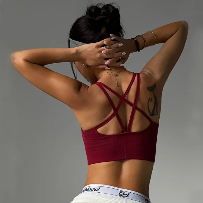 Women's Sports Bras Quick-Dry Breathable Yoga Bra Beautiful Back Naked-Feel Fitness Top for Sports