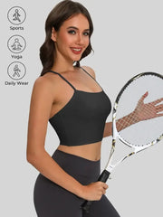 Maanga sports bra tank with soft non-adjustable straps for secure hold