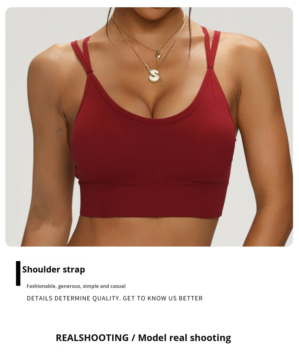 Women's Sports Bras Quick-Dry Breathable Yoga Bra Beautiful Back Naked-Feel Fitness Top for Sports