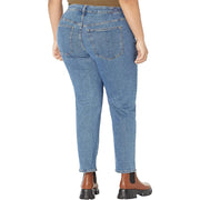 Blue straight-leg jeans in soft washed denim, casual fit
