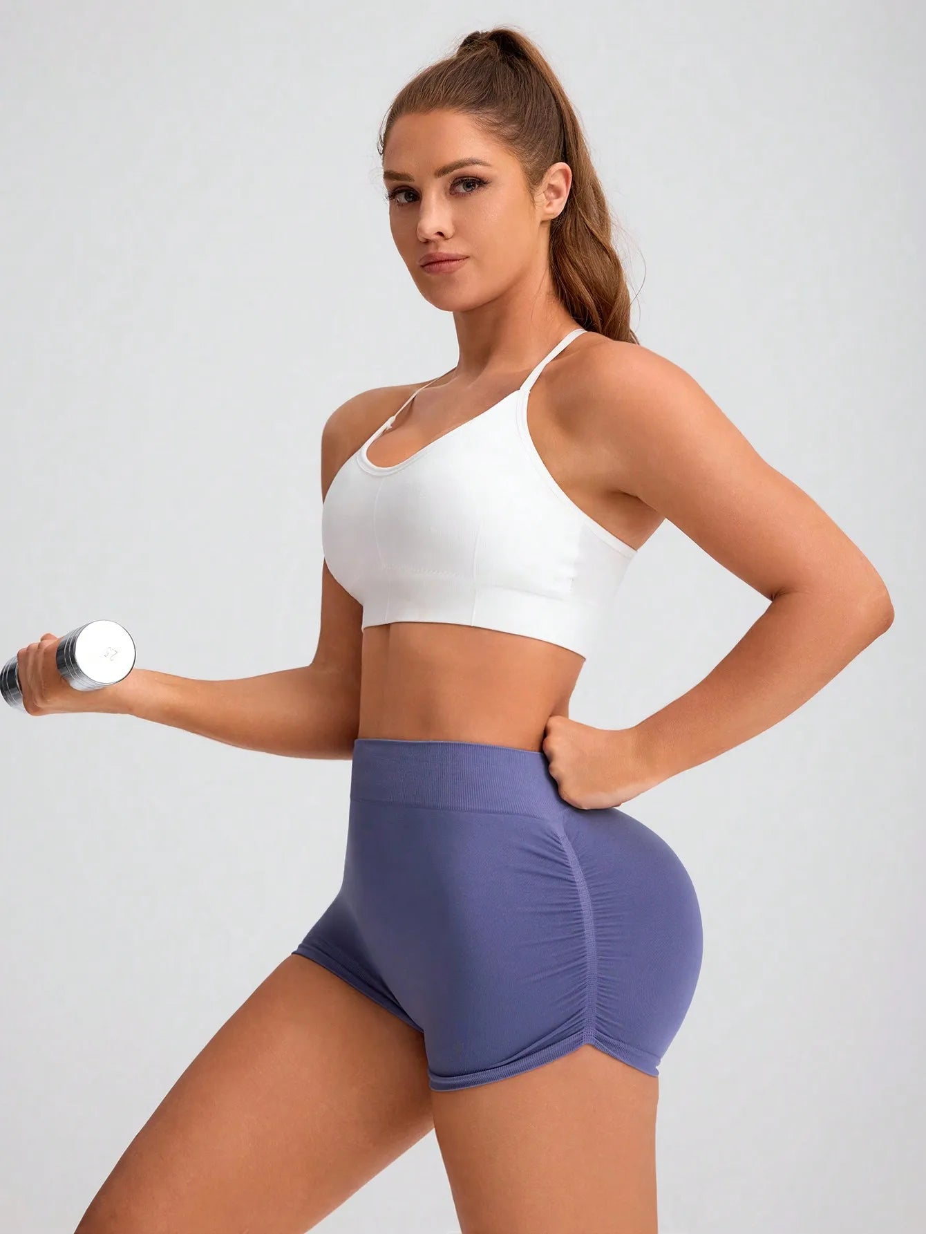Workout Shorts for Women Scrunch Butt Lifting 3''- Medium Waisted Booty Workout Volleyball Yoga Seamless Shorts