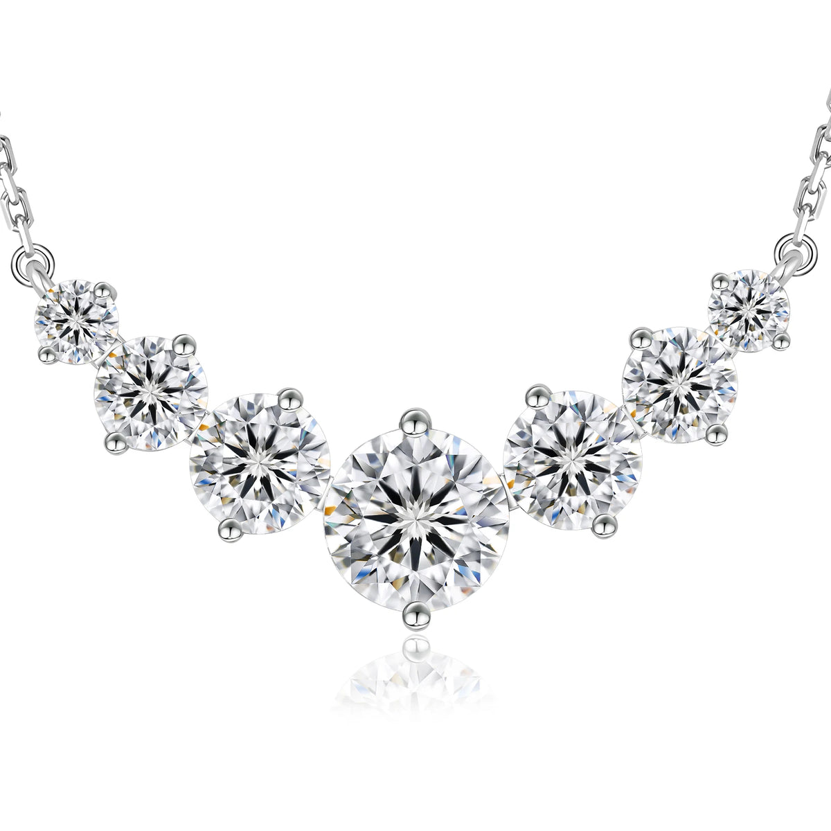 Moissanite Heart Pendant in S925 sterling silver with claw-set lab-created stone