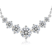 Moissanite Heart Pendant in S925 sterling silver with claw-set lab-created stone