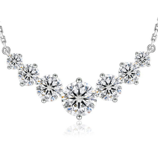 Gold Heart Necklace with Moissanite Charm — S925 Sterling Silver Cable Chain