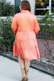 Balloon sleeve plus size mini dress with fitted bodice and high waist