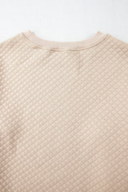 Cozy quilted top and shorts set in solid parchment