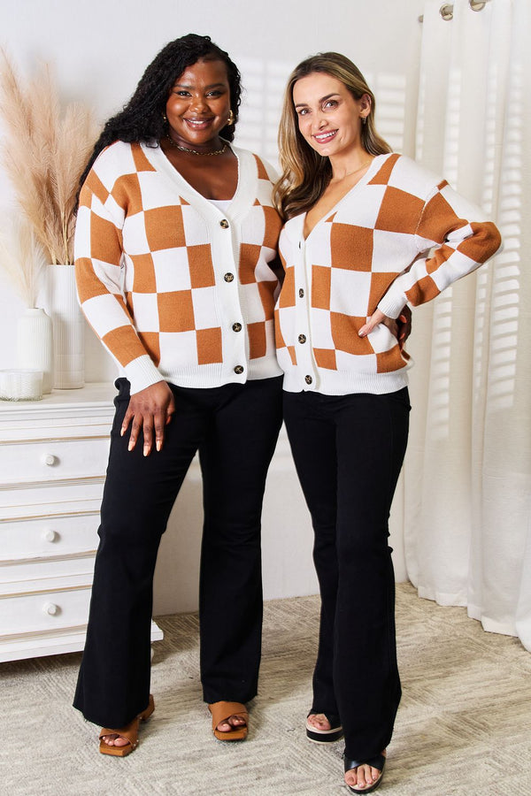 Slouchy Dropped-Shoulder V-Neck Button-Up Cardigan
