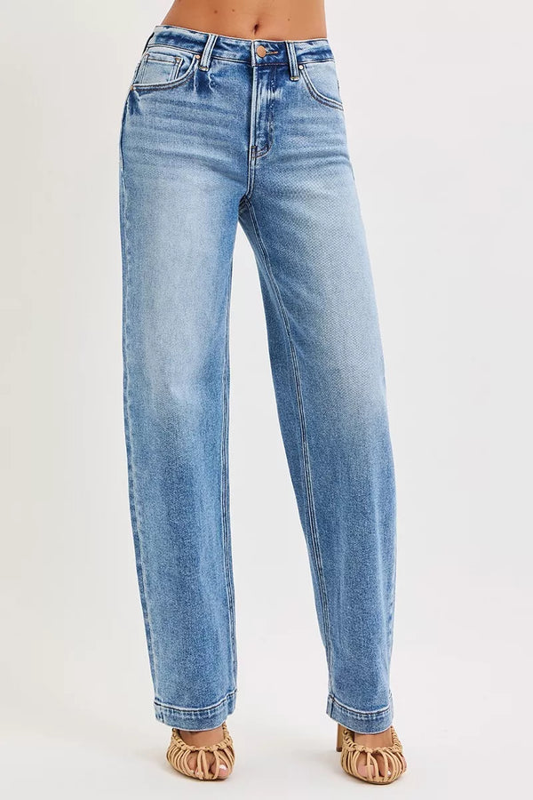 RISEN High-Rise Wide-Leg Baggy Jeans
