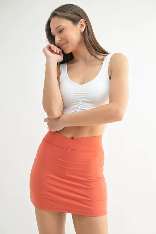 MONO B Ruched Front Active Tank Top
