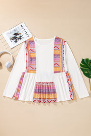 Lightweight cotton-blend Aztec print tunic top in tunic length for everyday wear