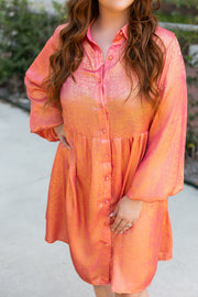 Plus size mini dress with fitted bodice and mini length hem