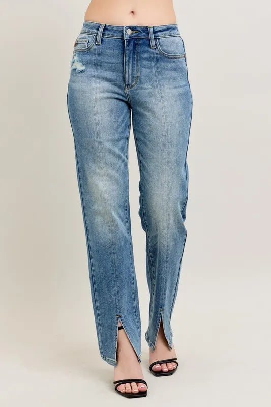 Judy Blue Jeans — High Waist Vintage Wash Straight Leg (Regular & Plus Size)