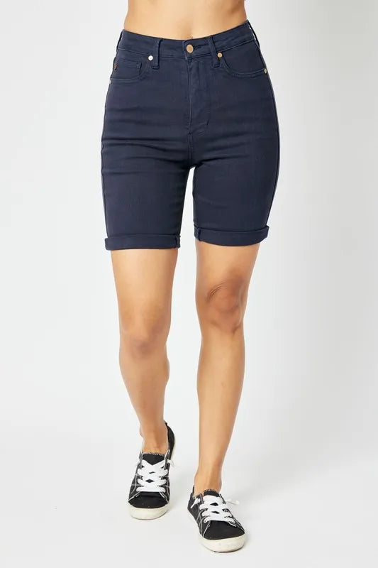 Judy Blue Tummy Control Bermuda Denim Shorts