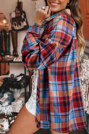 Loose-fit plaid shirt with classic retro check pattern