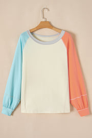 Two-tone patchwork top with loose relaxed shift fit