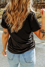 Rhinestone XOXO Heart Tee close-up of glam hugs and kisses graphic
