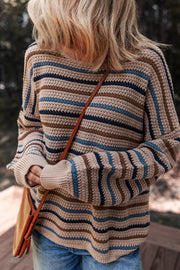 Casual striped sweater with loose breathable fit