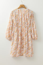 Ruffled long sleeve mini dress with romantic bohemian charm