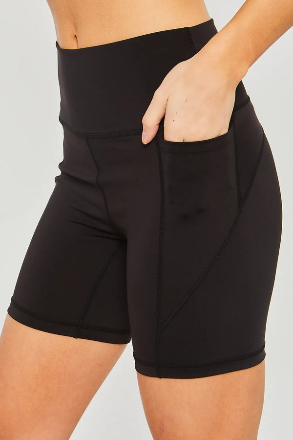 High Waist Seam Detail Active Shorts