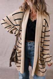Black Stripe cardigan with two handy front pockets for essentials
